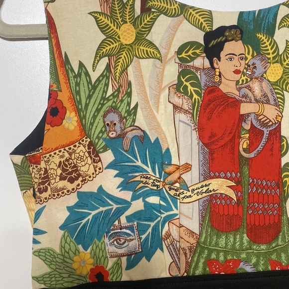 Frida Kahlo “Head Over Wheels” Dress in Beige by Hemet - Picture 14 of 16